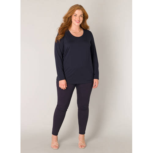 Base Level Curvy basic longsleeve Aso donkerblauw afbeelding