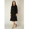 Base Level Curvy doorknoopjurk Aylem met ceintuur zwart