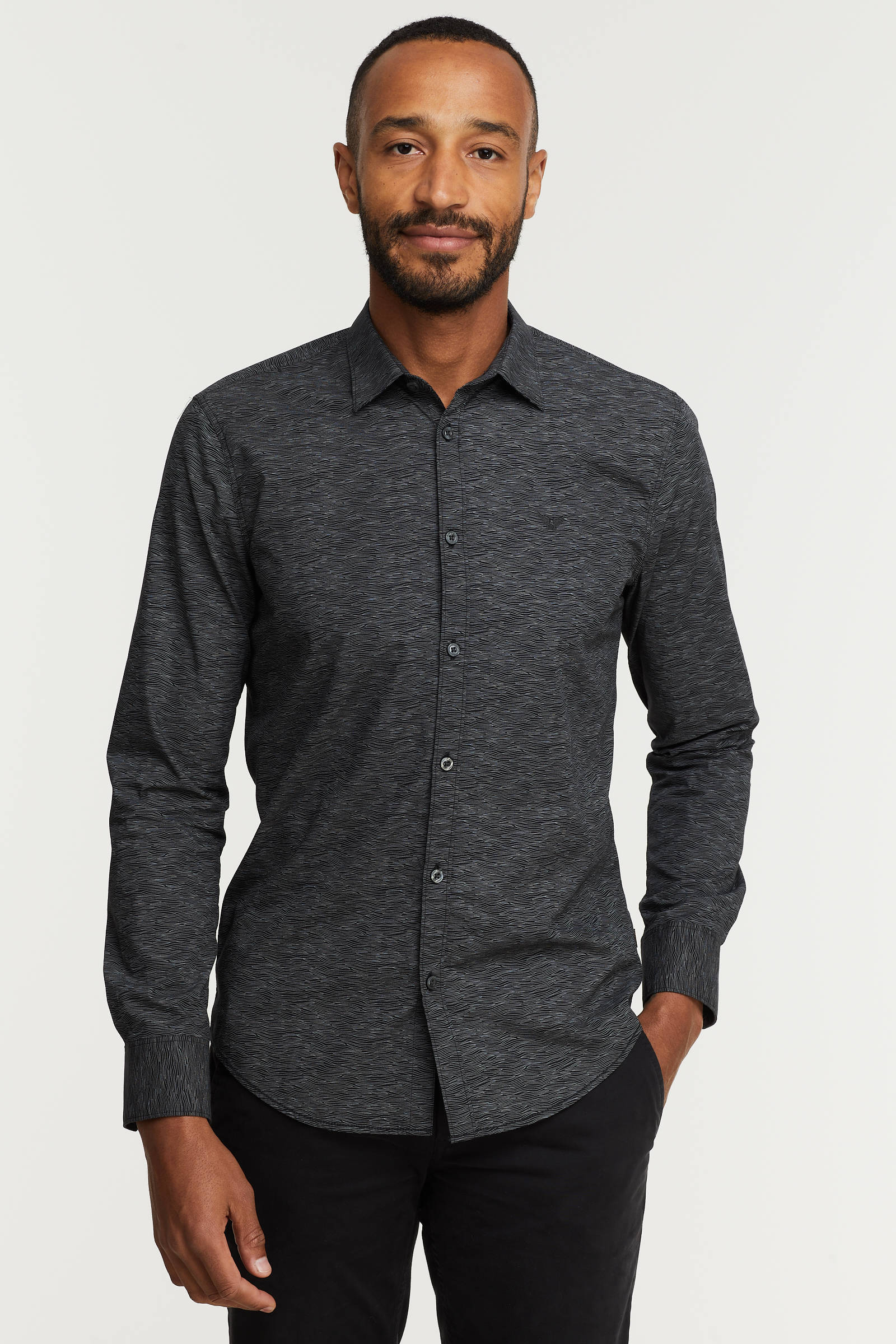 PME Legend regular fit overhemd met all over print zwart online kopen