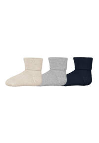 NAME IT BABY sokken - set van 3 beige/grijs/donkerblauw