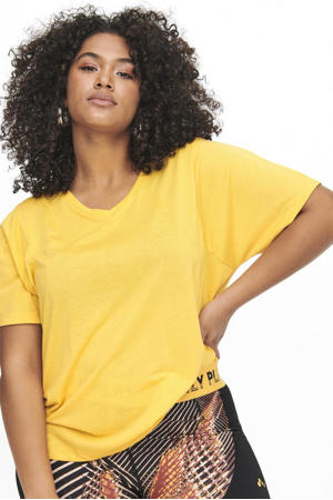Plus Size sport T-shirt ONPMEE geel