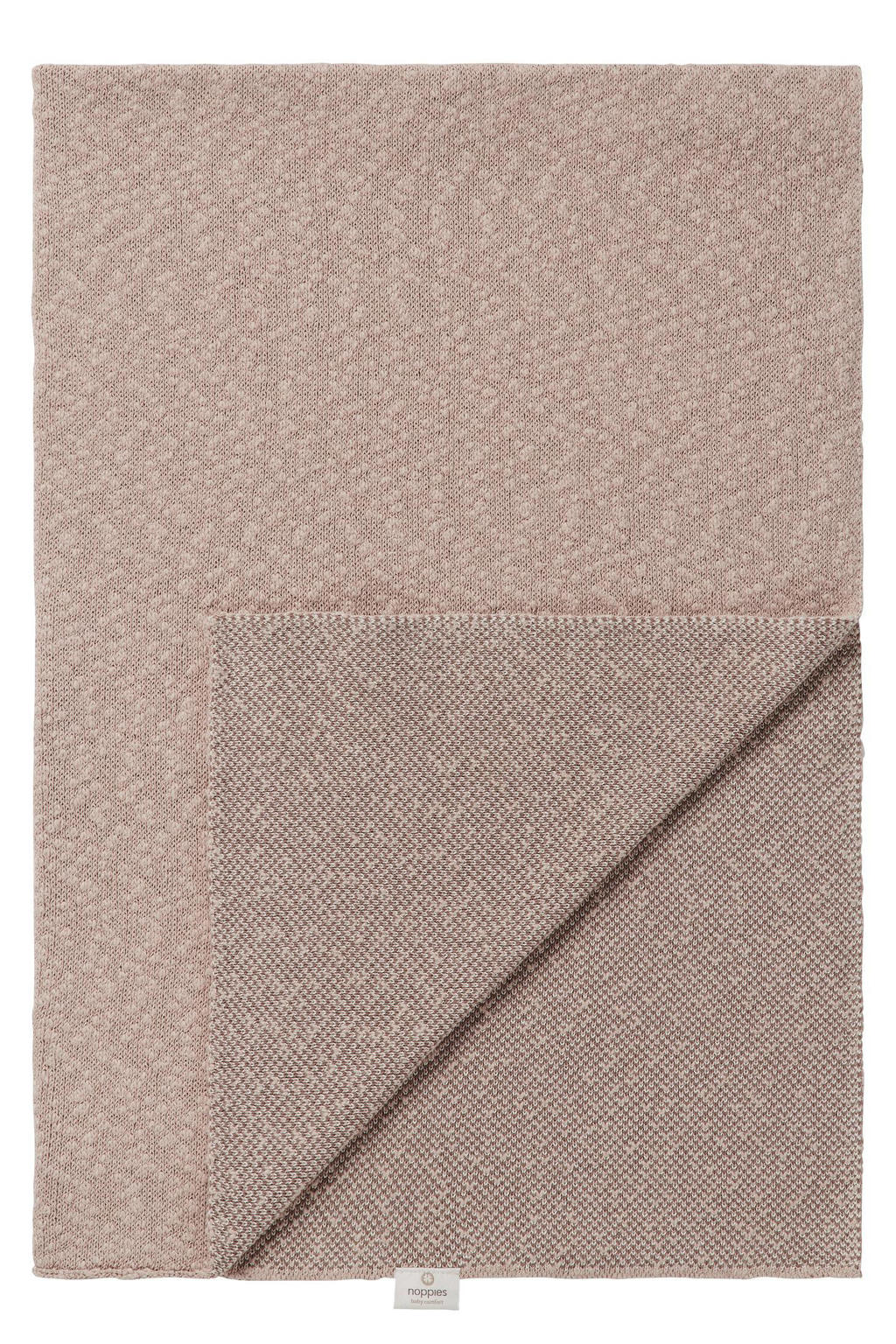 Noppies Baby Comfort Melange knit reversible baby ledikantdeken 100x140 cm Oxford Tan