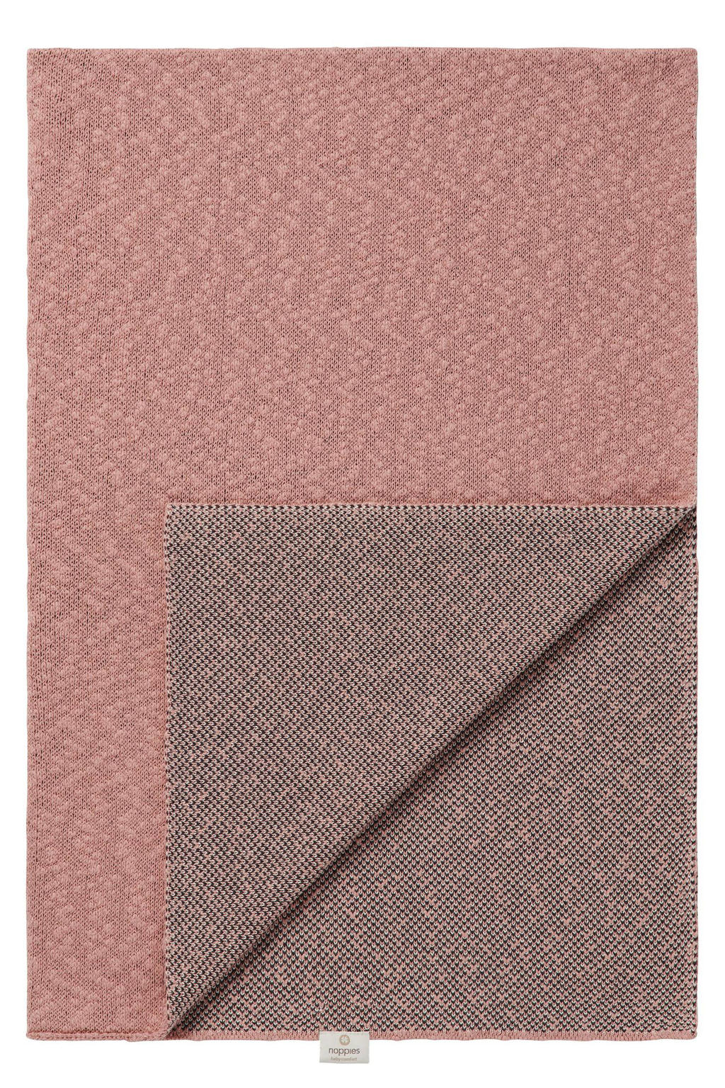 Noppies Baby Comfort Melange knit reversible baby ledikantdeken 100x140 cm Misty Rose