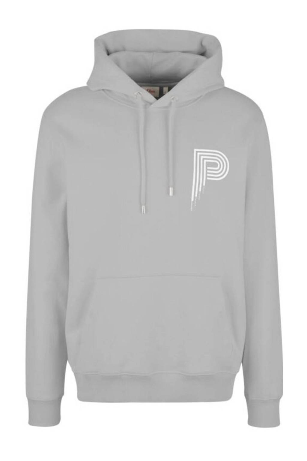 s.Oliver Big Size hoodie Plus Size met printopdruk grijs, Grijs