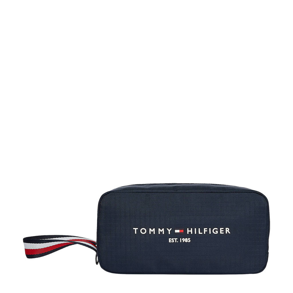 Tommy Hilfiger toilettas met logo donkerblauw, donerblauw/wit/rood