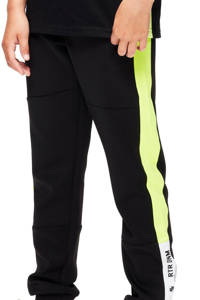 Zwart, geel en zandkleurige jongens Retour Denim slim fit joggingbroek Elliot van polyester met elastische tailleband met koord