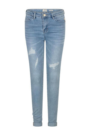 high waist super skinny jeans Lois met slijtage medium denim