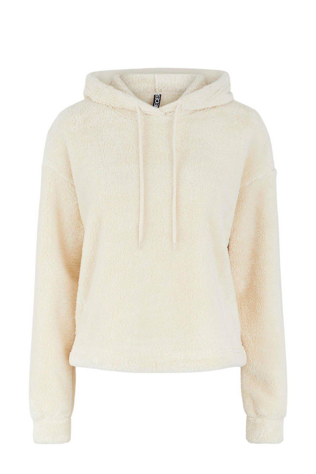 PIECES teddy hoodie PCCARLI ecru, Ecru