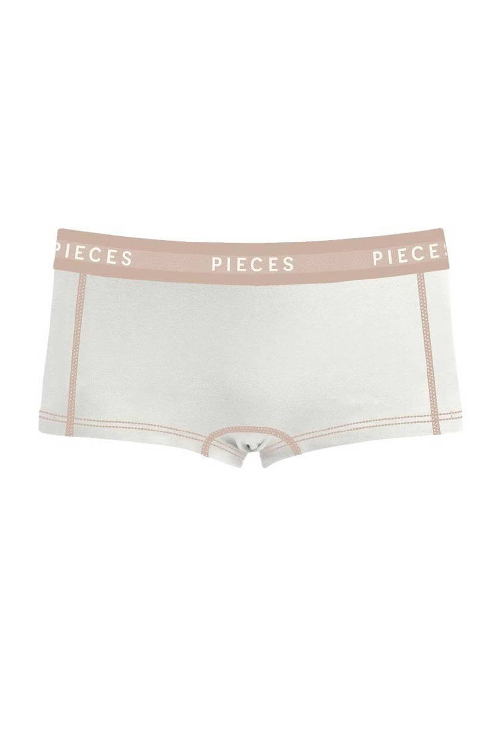 PIECES short PCLOGO wit, Wit