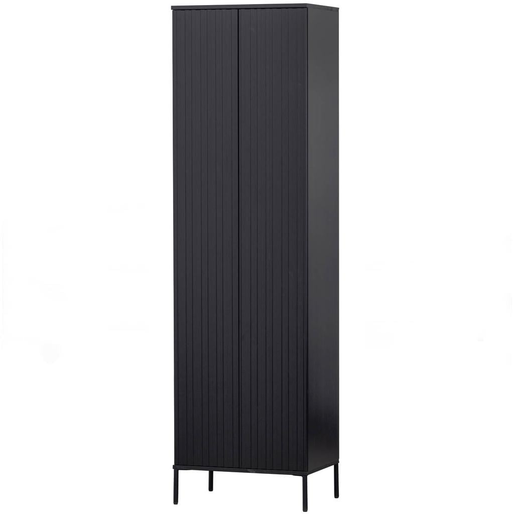 WOOOD New Gravure Hoge Kast - Essen - Espresso - 210x60x42