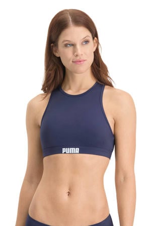 niet-voorgevormde crop bikinitop donkerblauw