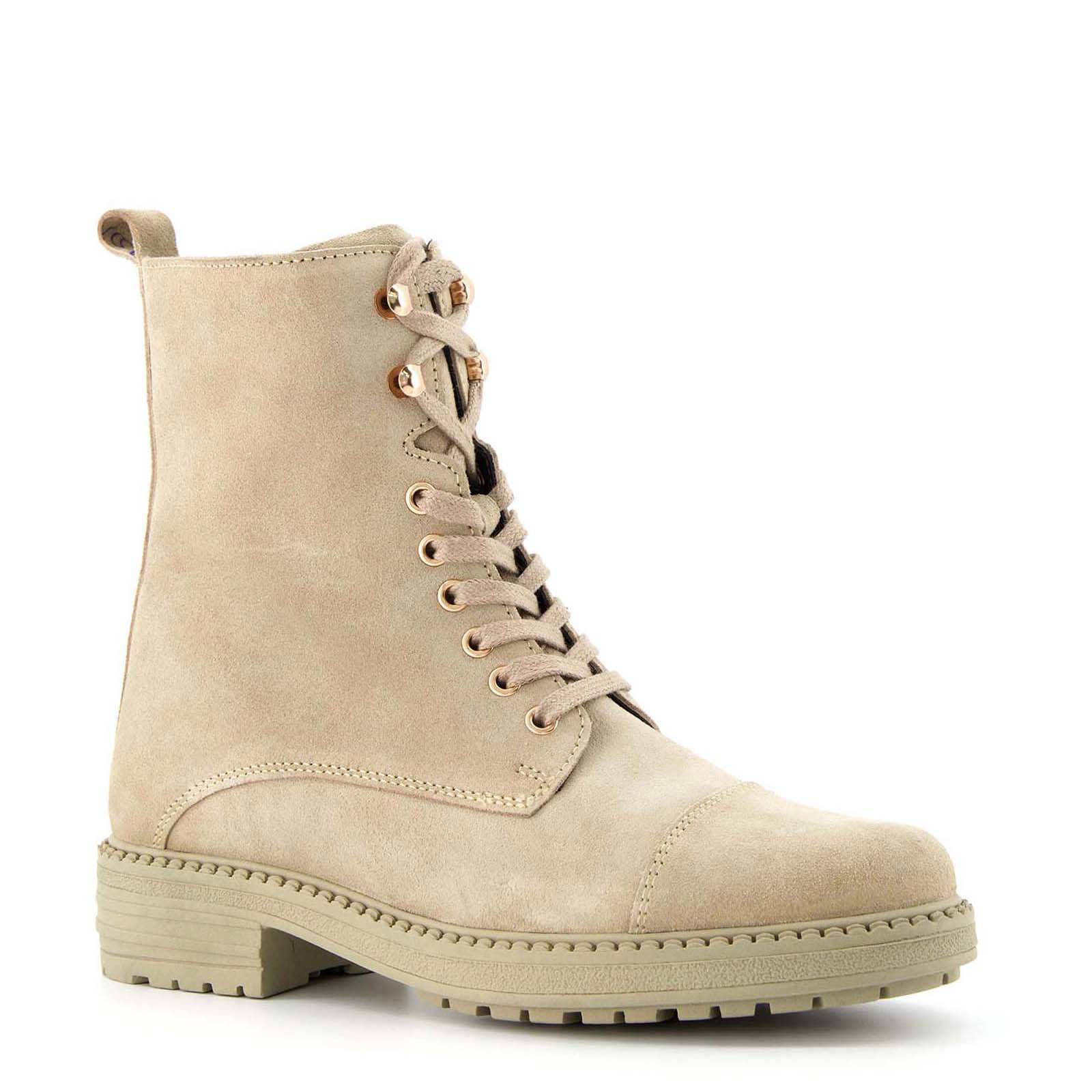 Scapino TwoDay suède veterboots beige | wehkamp