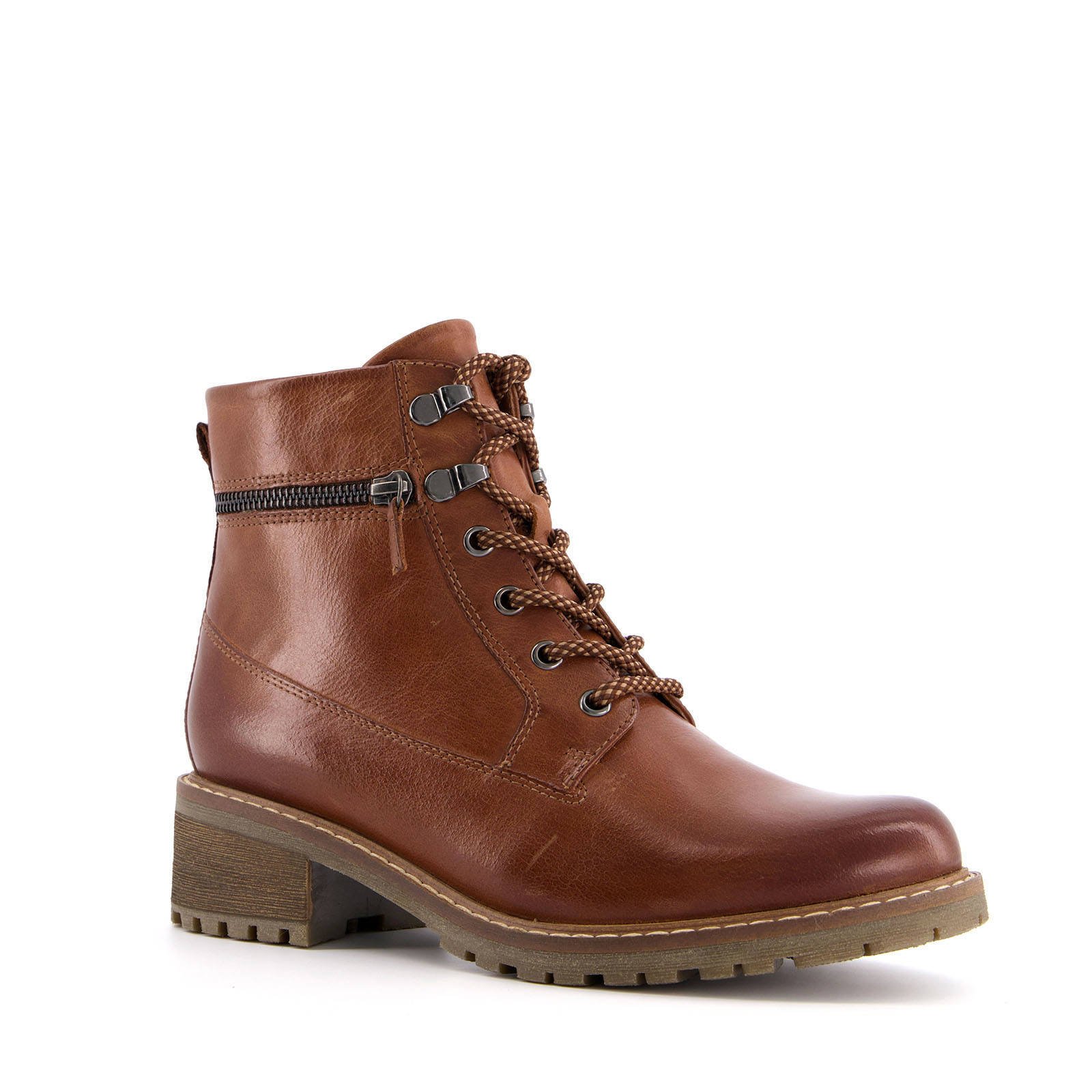 Hush Puppies leren veterboots cognac wehkamp