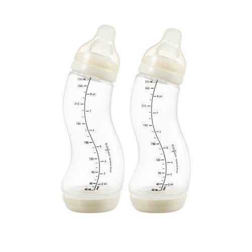 Difrax Natural S-Babyfles Anti Koliek - 250 ml - Créme - 2 Stuks - Anti Colic tegen krampjes afbeelding