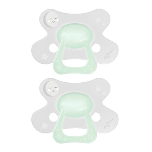 Difrax Dental Fopspeen - 6+ Maanden - Glow in the Dark - 2 stuks afbeelding
