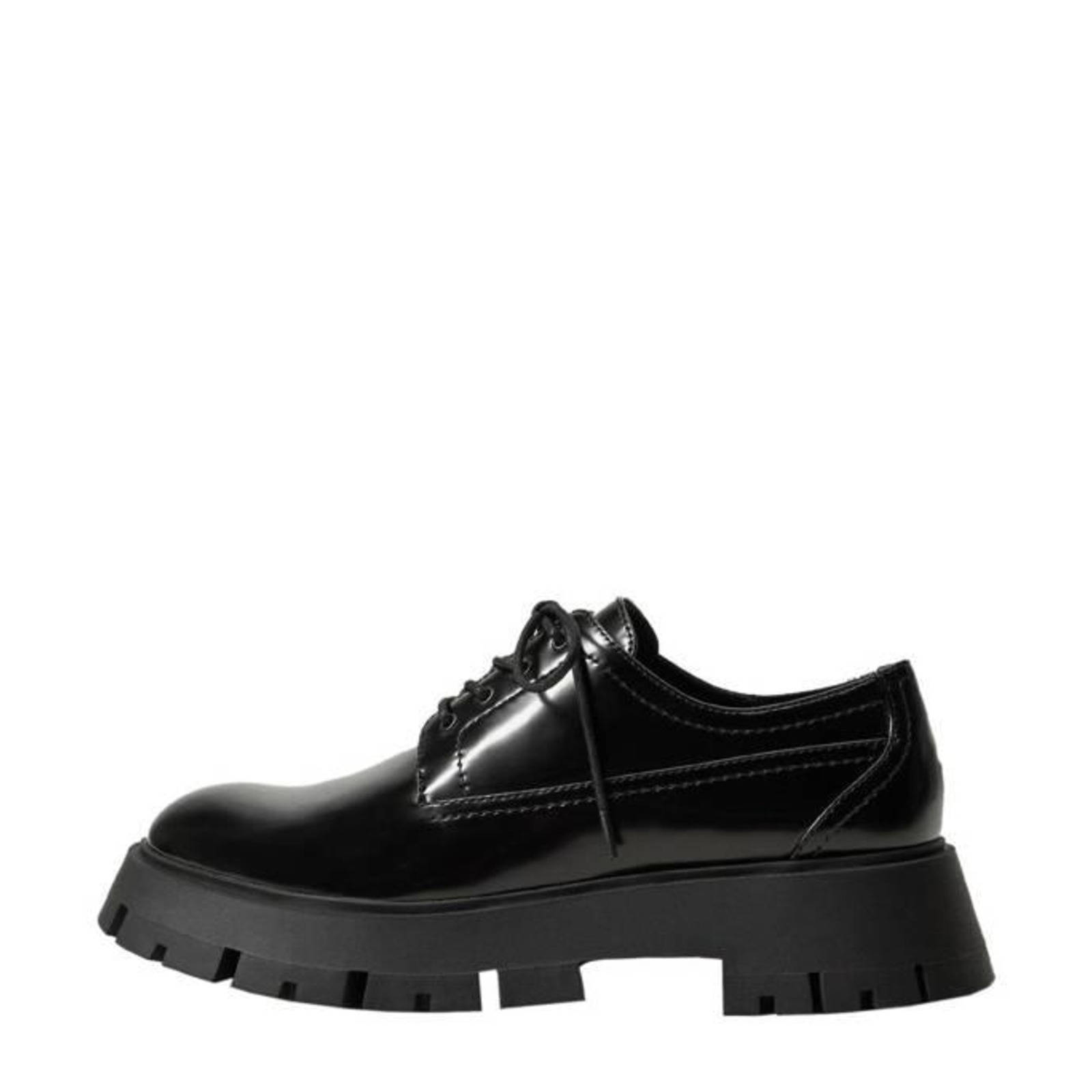 Mango lak veterschoenen zwart | wehkamp