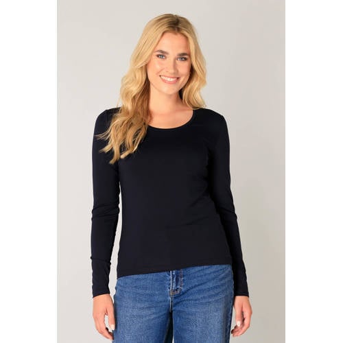 Base Level basic longsleeve Yaso donkerblauw afbeelding