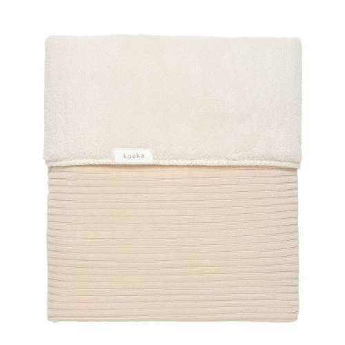Koeka Vik baby ledikantdeken teddy 100x150 cm sand afbeelding