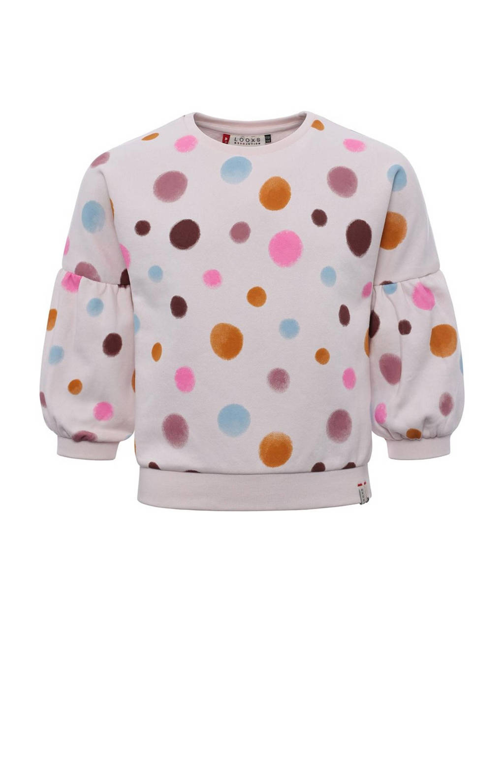 LOOXS little sweater met stippen lichtroze/multicolor