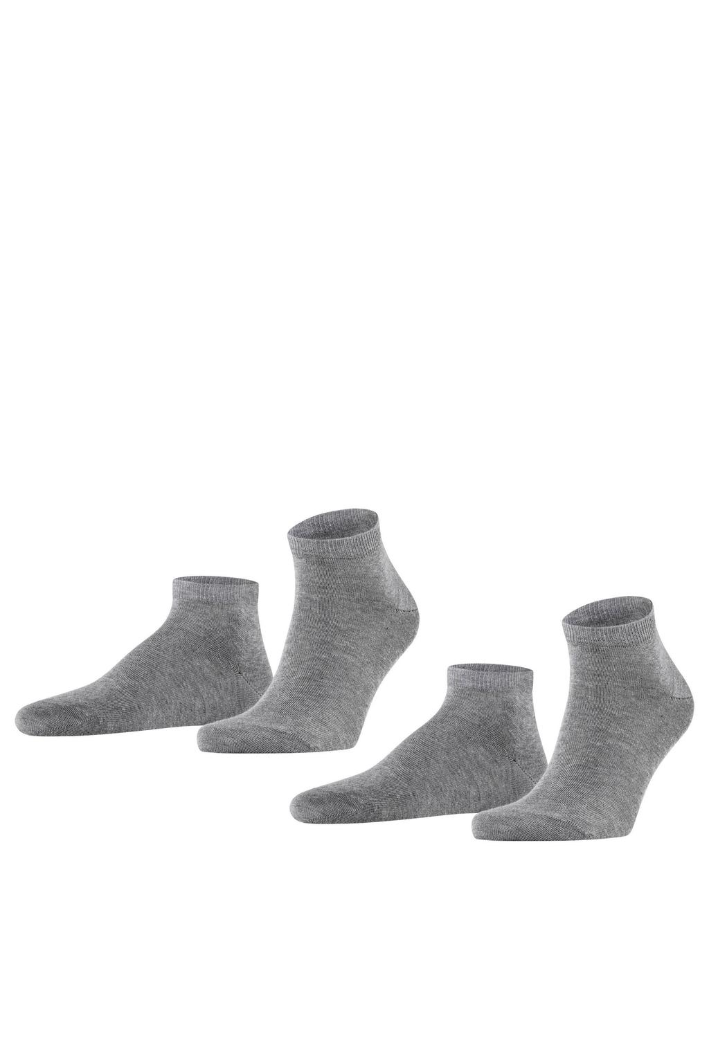 FALKE Happy sneakersokken - grijs (set van 2)