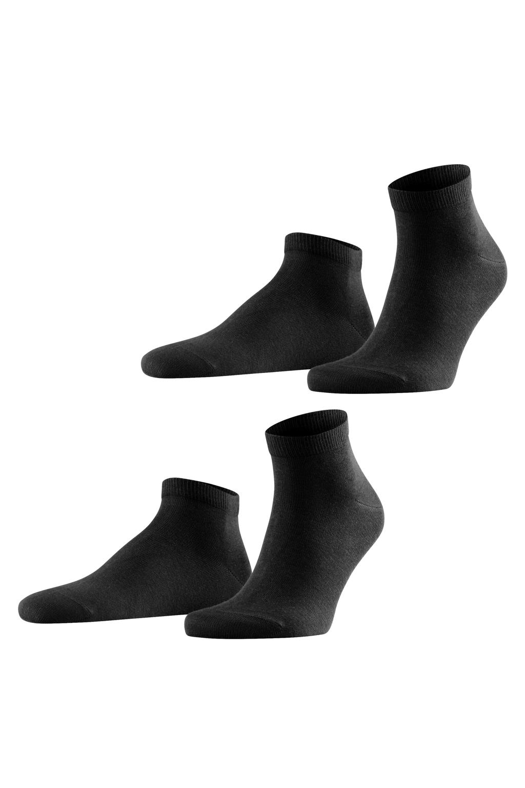 FALKE Happy sneakersokken - set van 2 zwart
