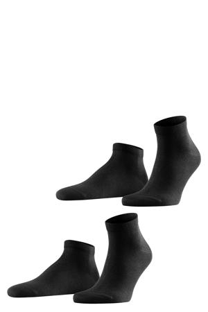 Happy sneakersokken - zwart (set van 2)