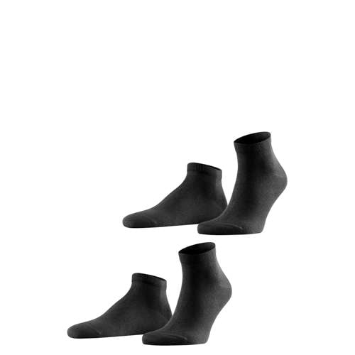 FALKE Happy sneakersokken - set van 2 zwart afbeelding