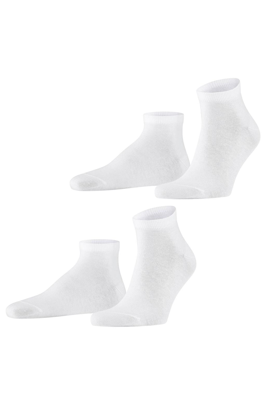 FALKE Happy sneakersokken - wit (set van 2)
