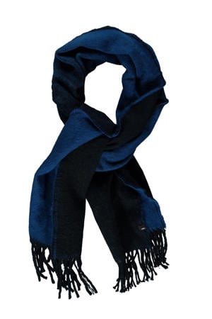 sjaal met dip-dye effect kobalt blauw