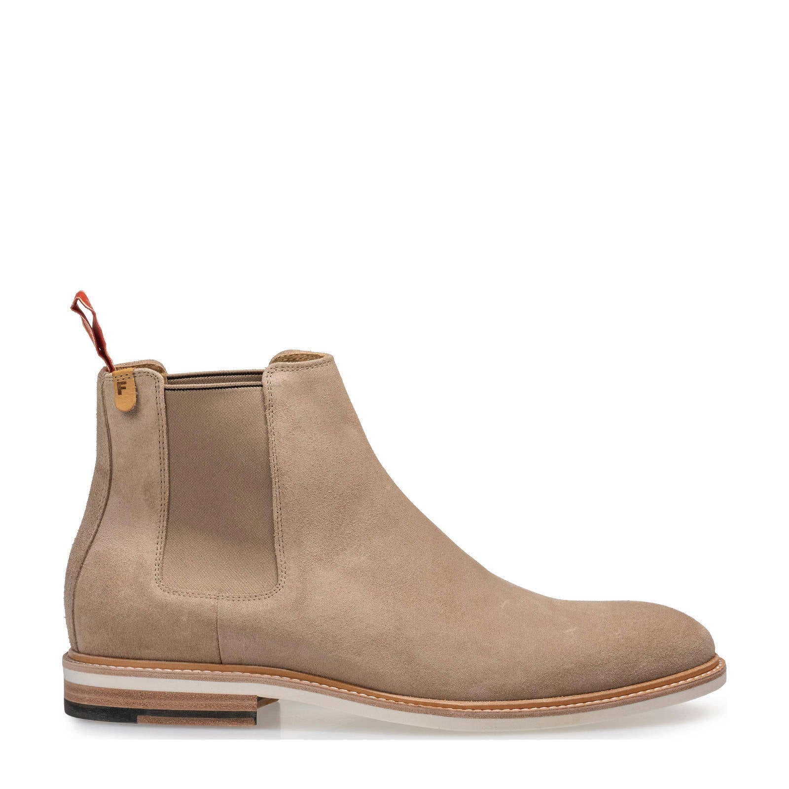Floris van Bommel Lichter suède chelsea boots lichtbruin | wehkamp
