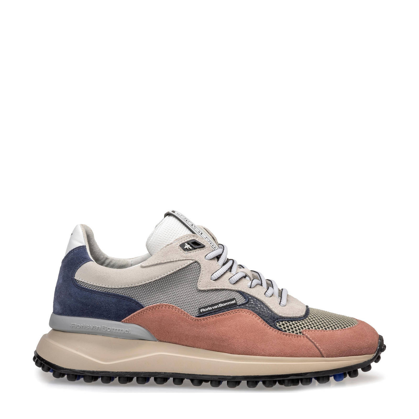 Floris van Bommel Noppi suède sneakers grijs/oudroze | wehkamp