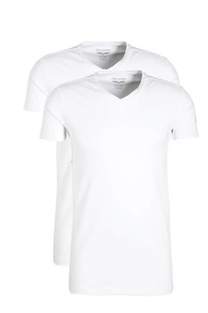 basic T-shirt (set van 2) wit