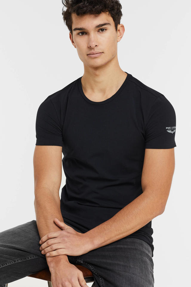 escort Pijl Succesvol PME Legend basic T-shirt (set van 2) 999 black | wehkamp