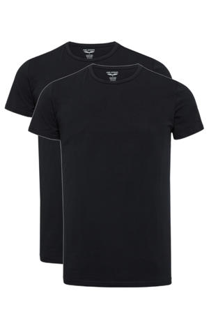basic T-shirt (set van 2) black