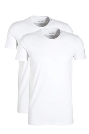 basic T-shirt (set van 2) wit