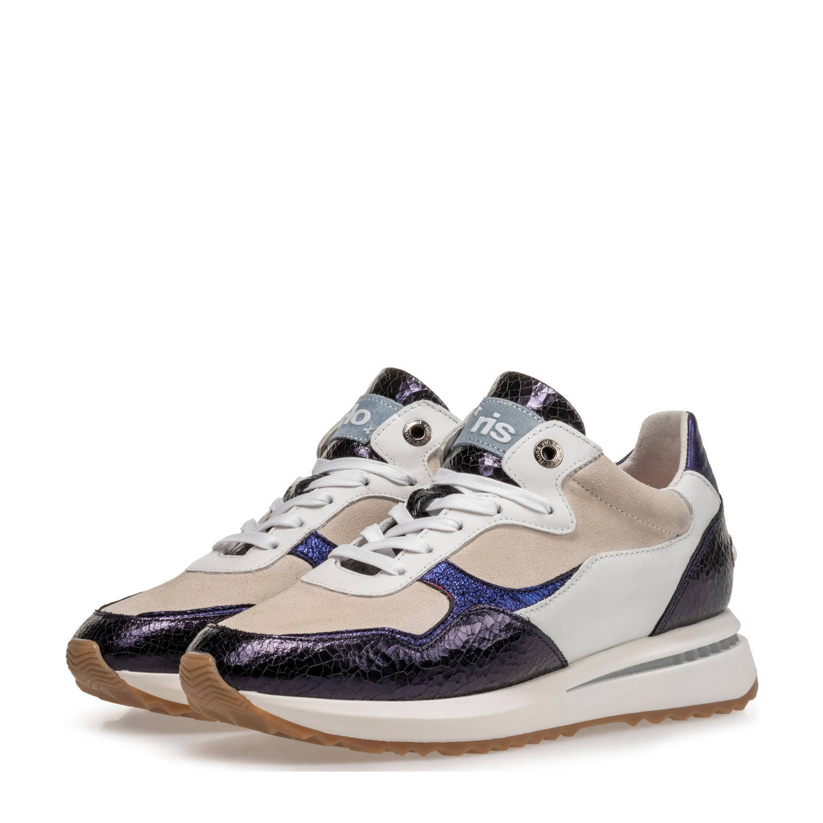 Floris van Bommel Sumi leren sneakers blauw | wehkamp