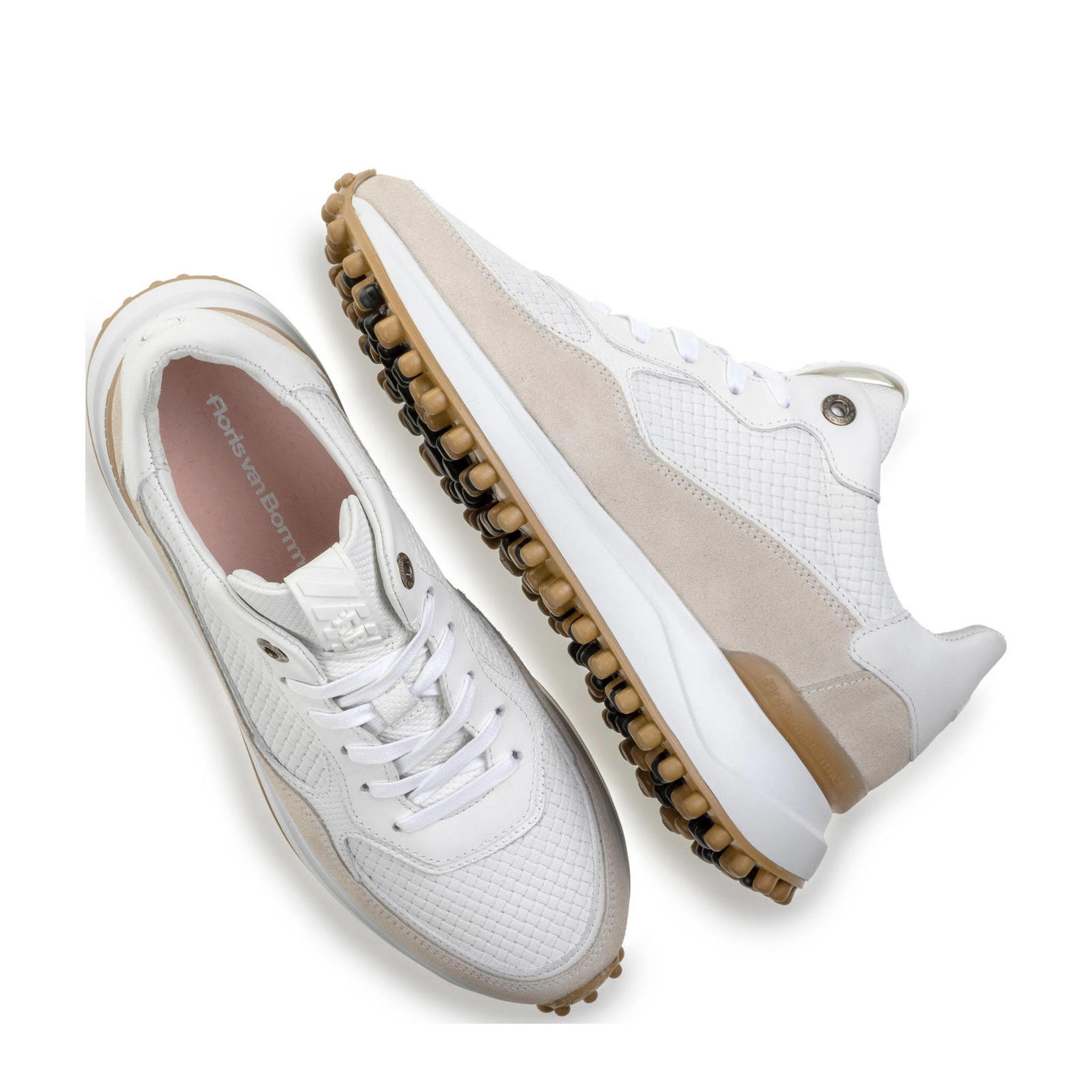 Floris van Bommel Noppi leren sneakers wit/beige wehkamp Floris van Bommel Noppi leren sneakers wit/beige wehkamp