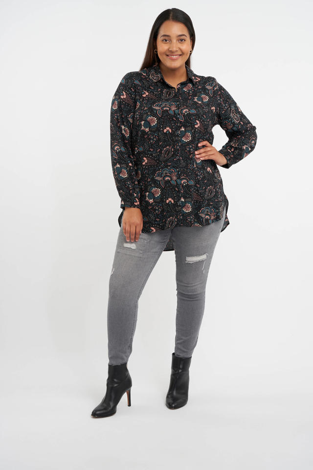 Mode blouse met paisleyprint wehkamp