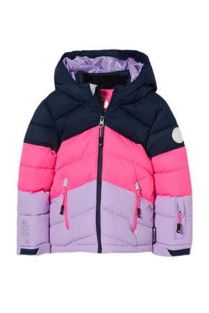 ski-jack donkerblauw/roze/lila