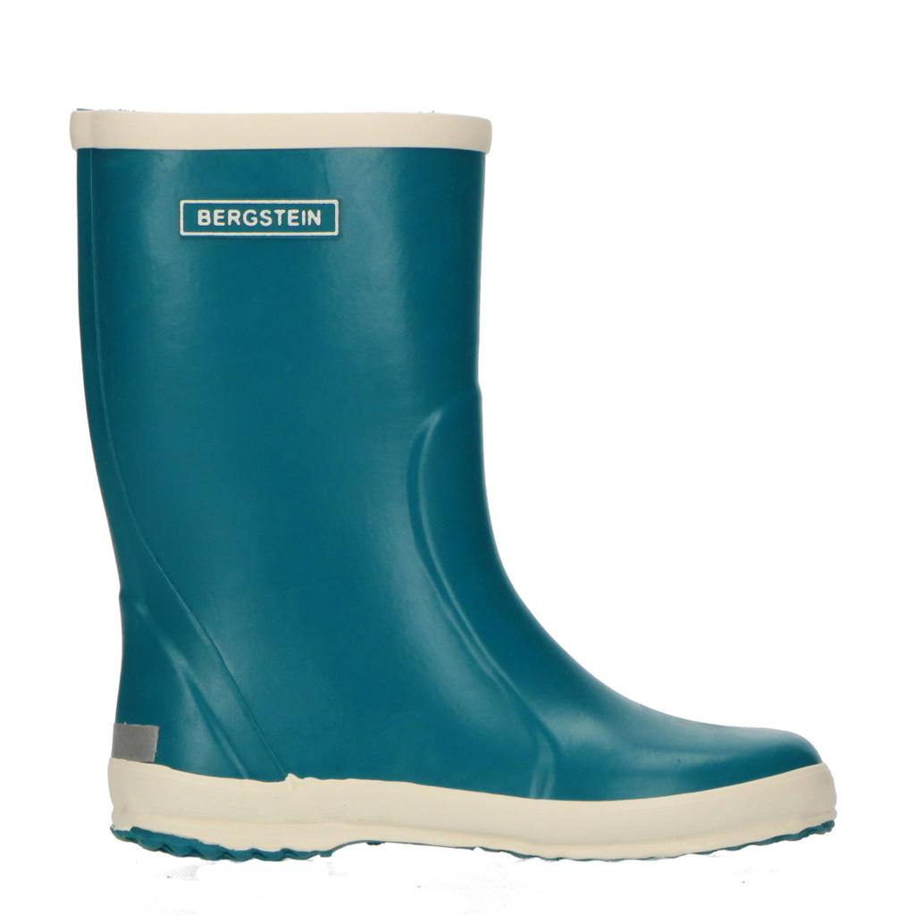 Blauw, wit en lichtgrijze jongens en meisjes Bergstein regenlaarzen kids van 100% rubber met effen