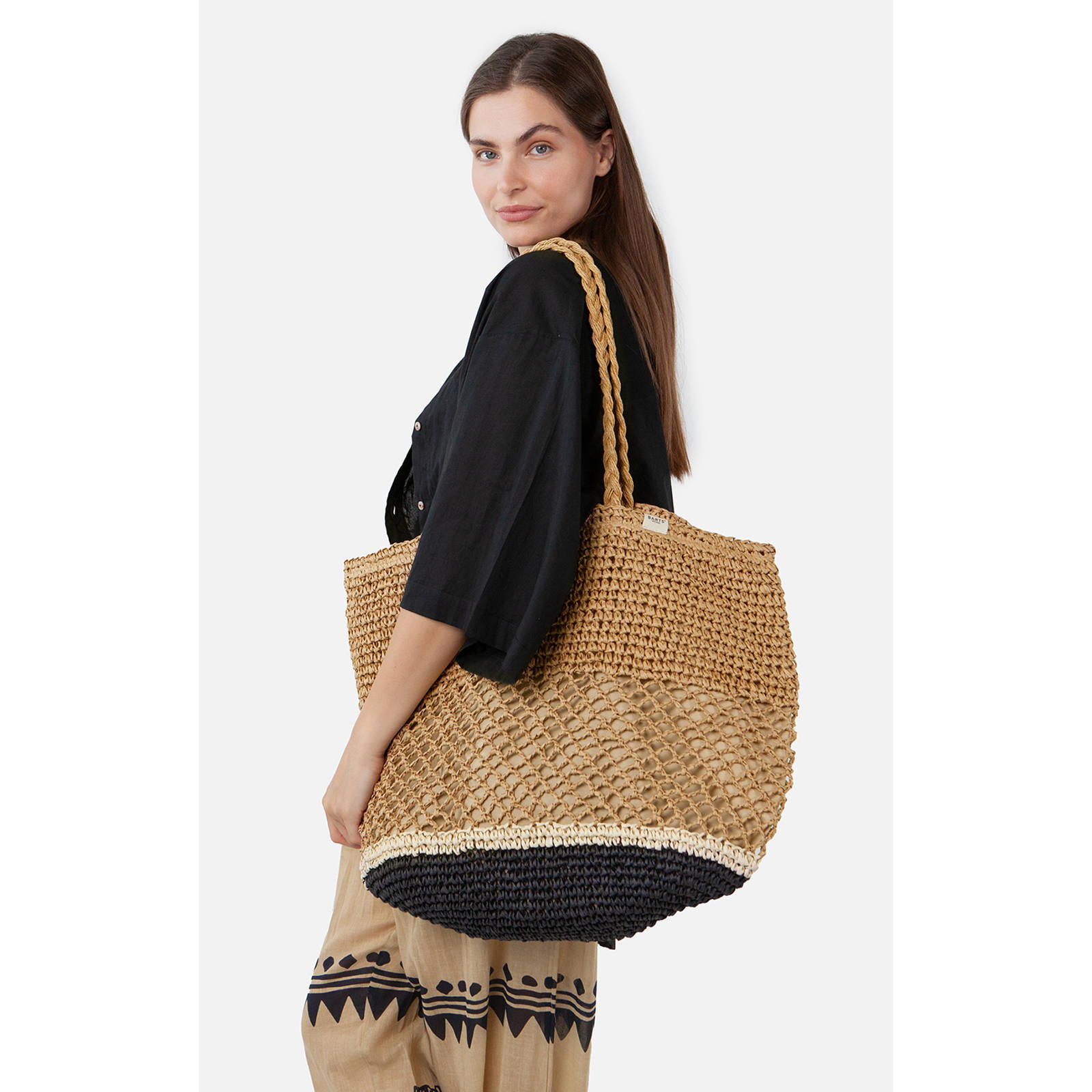 strandtas Morum beige zwart