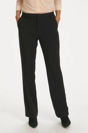 straight fit pantalon BirdiePW van gerecycled polyester zwart