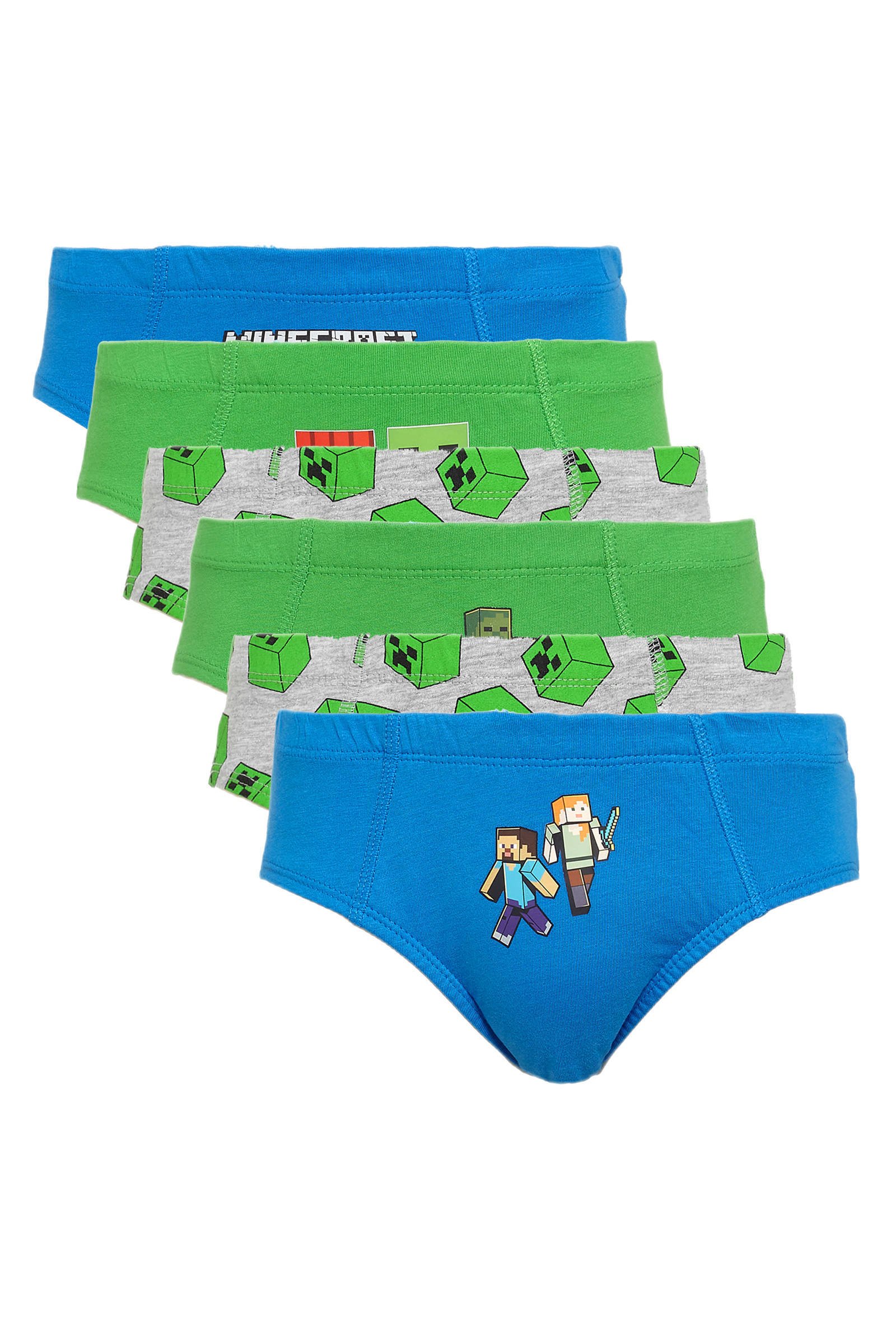 C A Minecraft slip set van 6 blauw grijs groen wehkamp