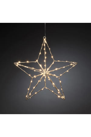 LED zilveren ster zilver/extra warmwit - 36x37 cm - 90 L - binnen - met stekker