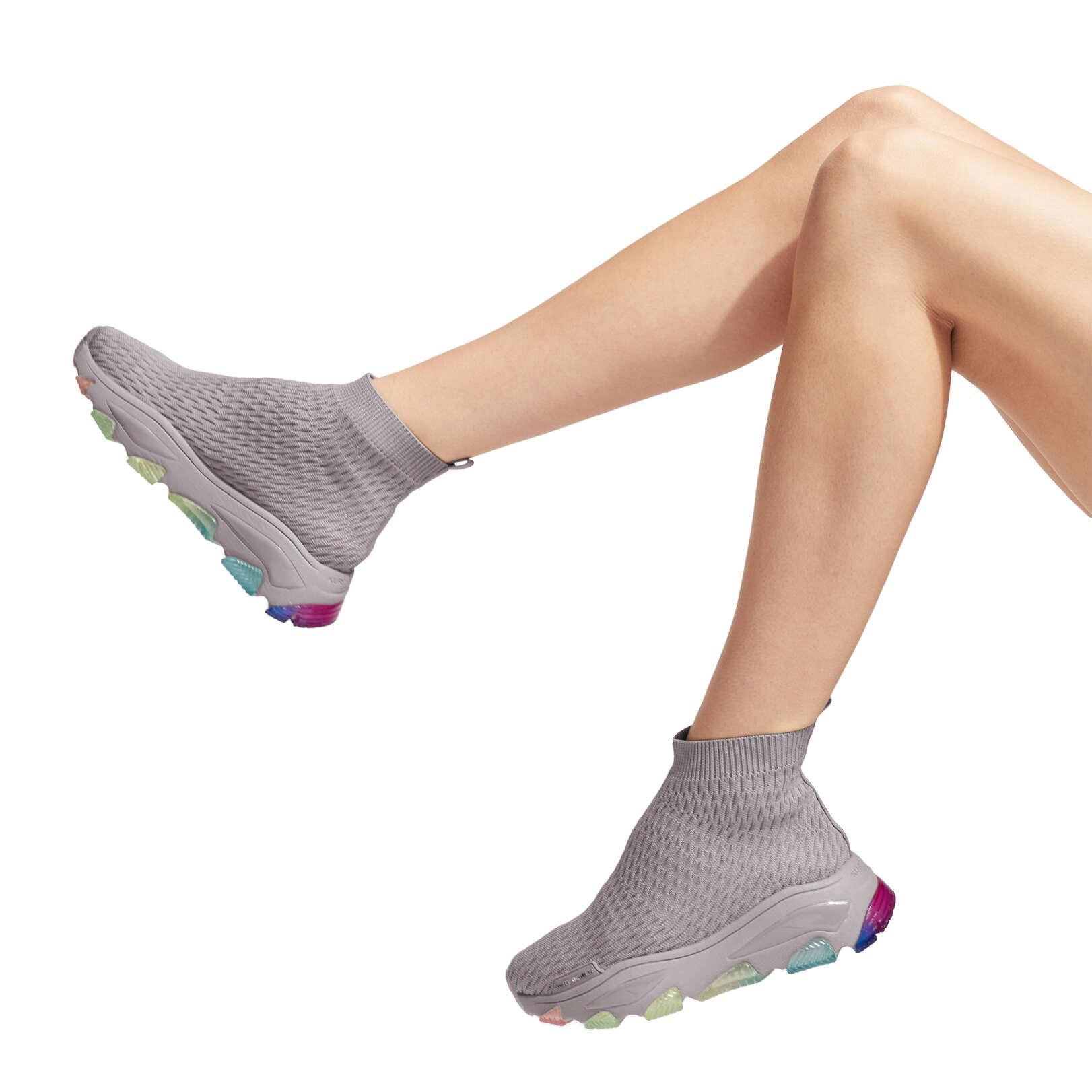 MOSCHINO Sock Sneaker 63730 Beige/Zwart Combi - Bormans Modeschoenen