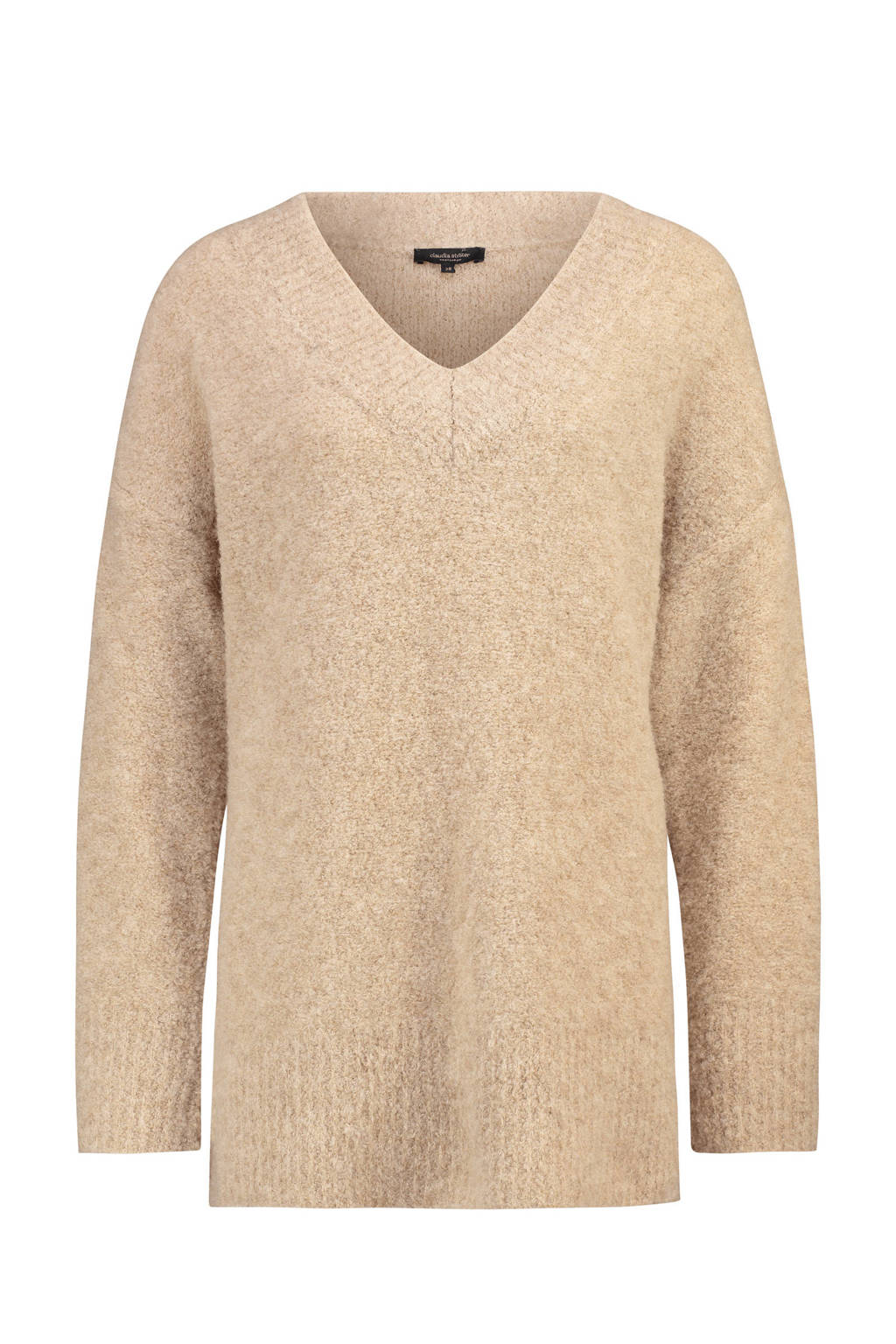 Claudia Sträter fijngebreide trui beige, Beige