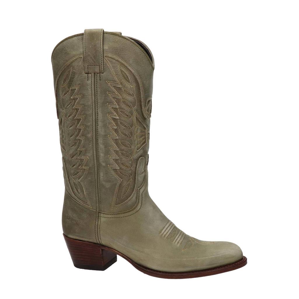Taupe dames Sendra Debora Flex leren cowboylaarzen van nubuck