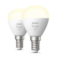 Philips Hue kogellamp P45 E14 2-pack, Wit