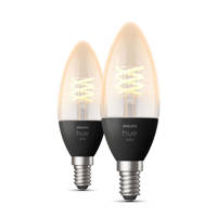 Philips Hue Filament kaarslamp E14 2-pack, Zwart