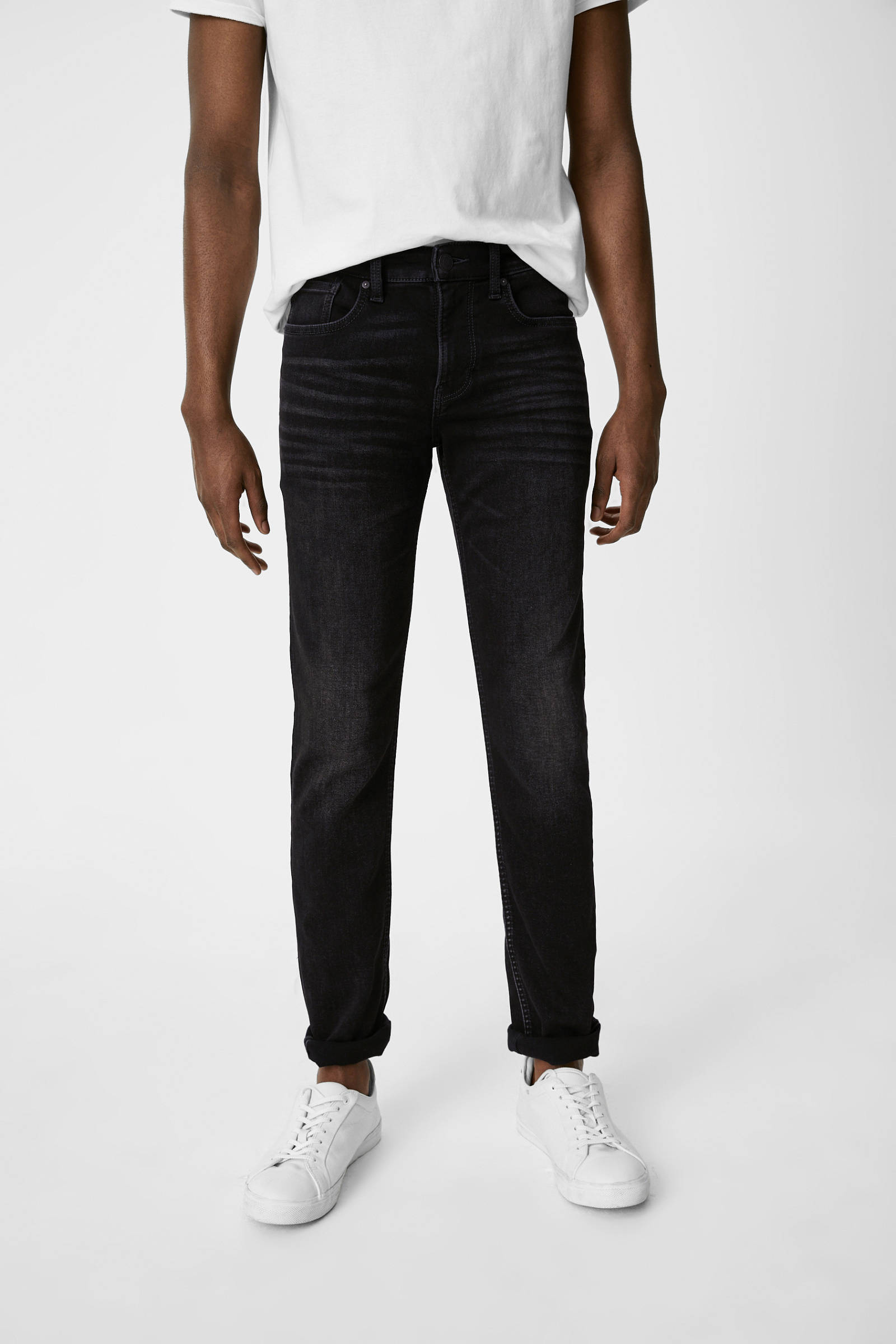 C\u0026A slim fit jeans zwart | wehkamp